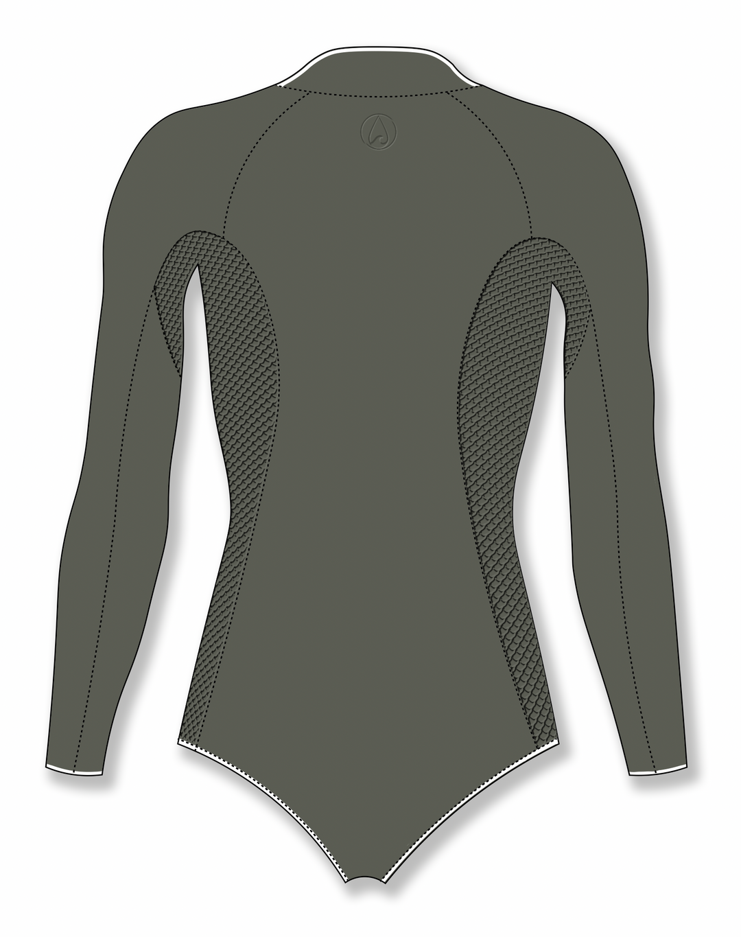 Back view technical illustration of a women&