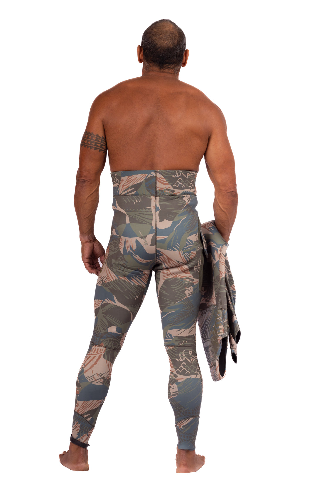 Traje de neopreno hawaiano de 3,5 mm para pesca submarina con pincelada para hombre