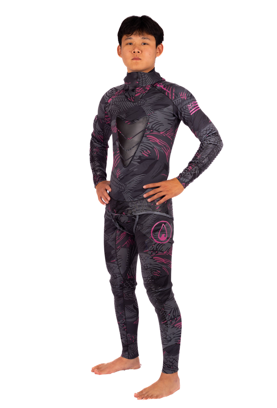 Traje de neopreno rosa para pesca submarina Fishbone de 1,5 mm para hombre