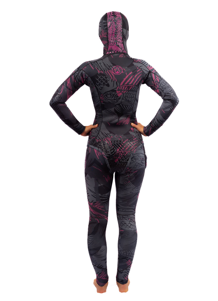 Traje de neopreno rosa para pesca submarina Fishbone de 3,5 mm para mujer